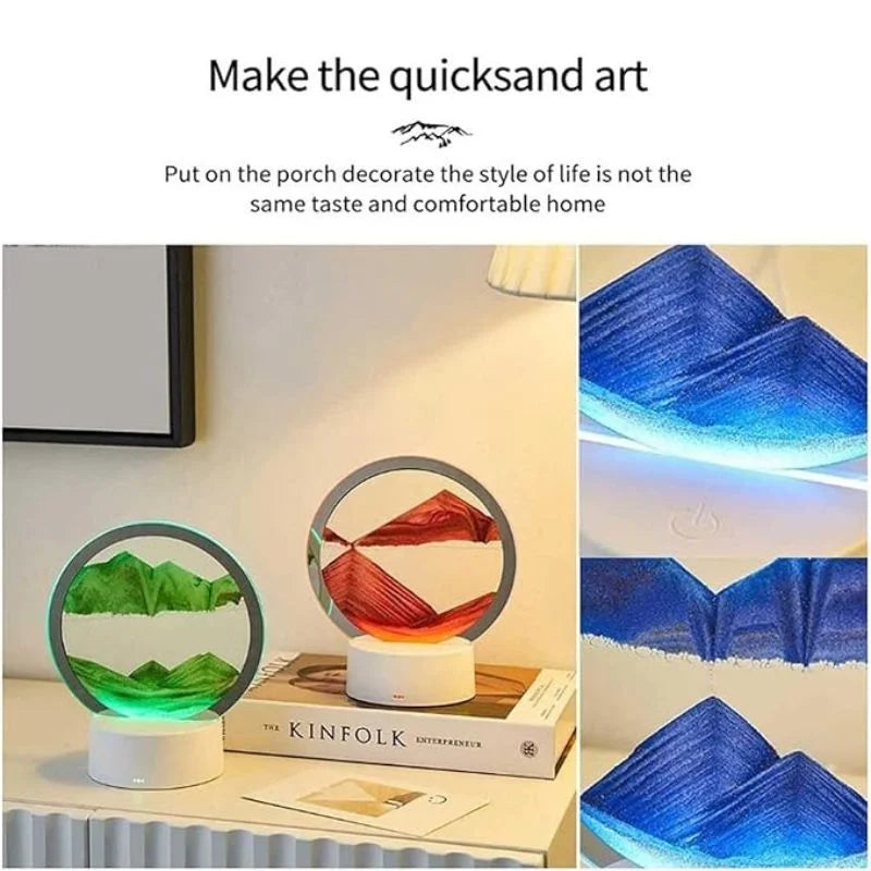 3D Moving Sand Art LED Lamp night light