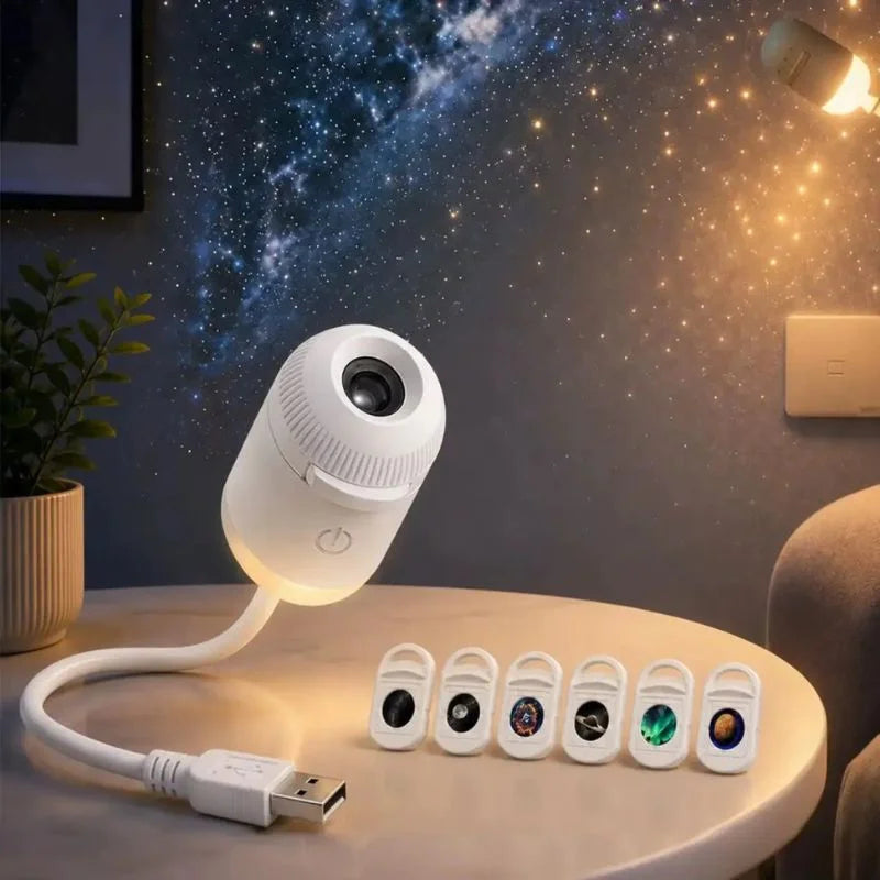 USB galaxy projector compact design
