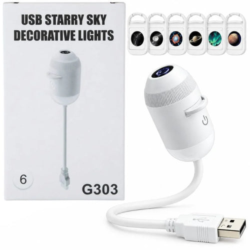 2-in-1 Galaxy Star Projector Night Light with 6 lenses